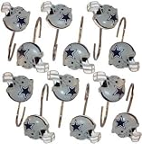 Dallas Cowboys Set 12 Bathroom Shower Curtain Hooks