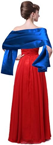 Justmydress Satin Wrap Shawl for Evening Wedding Party Formal 68 Inch Long with 5 Colors (Royal Blue)