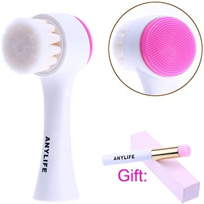 ANYLIFE Facial Cleanser Exfoliate Brush, 2-in-1 Manual Exfoliating &amp; Cleansing Facial Brush, Bonus: Nose Clean Care Tool