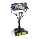 Dragonfly Banker's Desk Lamp in Antique Bronze