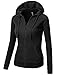 J.TOMSON Womens Casual Thin Thermal Zip-Up Hoodie