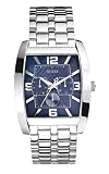 Guess Gents Watch W95015G2 with Blue Dial and Silver Colour Steel Bracelet