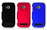 Nokia Lumia 710 / Sabre [T-Mobile] Accessory Bundle Combo - 3 x Rubberized Snap on Hard Shell Cases (Black+Red+Blue)
