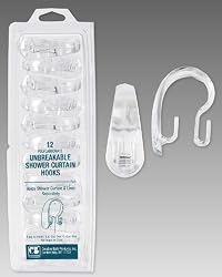 Clear Shower Curtain & Liner Combination Shower Hooks