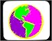 Mouse Pad with green, sphere, purple, bright, continents, globe, pink, geography, world, colorful