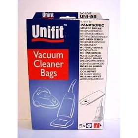 5 X PANASONIC UPRIGHT MCE40/MCE450.. VACUUM DUST BAGS