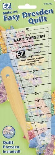 Easy Dresden Quilting Ruler-1" To 7-1/2" - Easy Dresden Quilting Ruler-1" To 7-1/2". Ez Quilting-Make An Easy Dresden Quilt With This Ruler. Measures 1 To 8. Set Includes: Step-By-Step Quilt Instruct