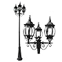 eTopLighting La puissance Collection Oil Rubbed Black Finish Outdoor Post Pillar Lantern Light w/ Beveled Glass APL1132