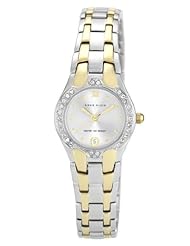 Anne Klein Womens 10-6927SVTT Two-Tone Swarovski Crystal Accented Watch