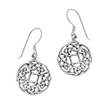 Sterling Silver Celtic Knot Round Drop Earrings