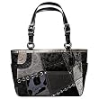 AUTHENTIC COACH TONAL PATCHWORK GALLERY TOTE 12902 (Black)