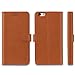 TUCCH iPhone 6s Plus Case, Leather Case for iPhone 6s Plus / iPhone 6 Plus (5.5 inch), Wallet Cases Folio Book Cover with Kickstand Credit Card Holder, Cash Clip, Magnetic Closure, Brown with Blue