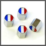 France Flag Chrome Tire Valve Caps