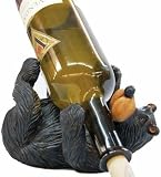Cute Willie Black Bear Wine Bottle Holder 9.5"