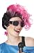 Hot Pink And Black New Waves Wig - Adult Std.