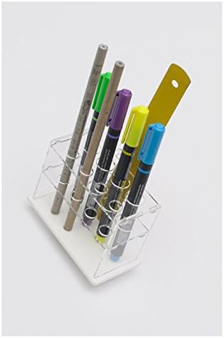 [NEW]CLEAR ACRYLIC PEN and PENCIL HOLDER / Slope Pen case for 12 pens/pencils
