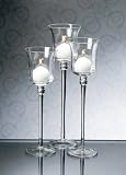Biedermann Sons HJ990MD Optic Glass Stem Candle Holder - Medium
