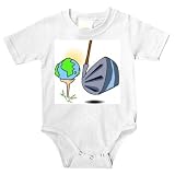 Onesie with club, golf, globe, world, earth