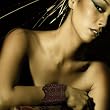 Beaded Web Elastic Bracelet (Chocolate Brown) (I Goth You)