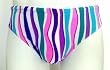 Nylon/Spandex Swimwear Bikini Brief with Inside Drawstring Seamless Front in Crazy Neon Stripe Sizes SM-XXL