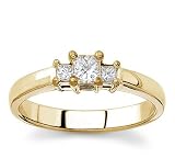 18k Yellow Gold Three-Stone Princess-Cut Diamond Ring (G/VS2, 1/3 ct. tw.)