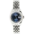 Rolex Ladys Style Heavy Band Stainless Steel Datejust Model 179174 Jubilee Band 18K White Gold Fluted Bezel Blue Roman Dial by Rolex