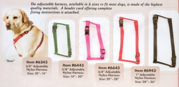 Nylon Adj Harness Neon Pink 3 4