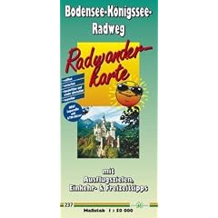 Radwanderkarte Bodensee-K�nigssee-Radweg: Mit Ausflugszielen, Einkehr- & Freizeittipps, reissfest, wetterfest, GPS-genau 1:50000