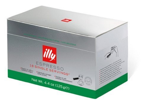 illy Caffe Decaffeinated Coffee (Regular Roast, Green Band), 18-Count E.S.E. Pods (Pack of 2)