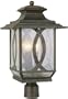 Arden Post top Lantern, 3 LIGHT, BURNISHED RUST