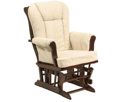 Baby: Stork Craft Sleigh Gilder Chair In Cherry With Beige Cushion