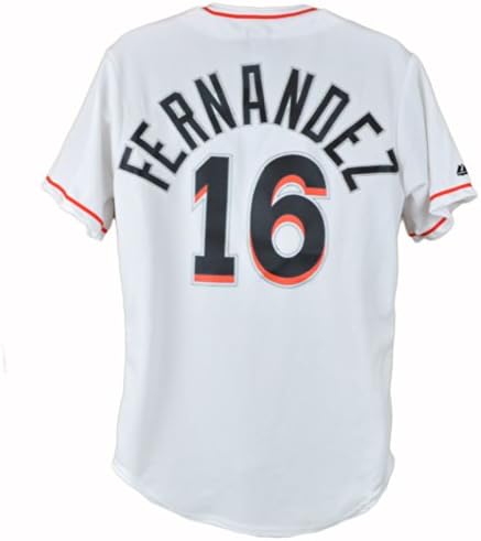 MLB Majestic Miami Marlins Jose Fernandez 16 Player Replica White Jersey Medium
