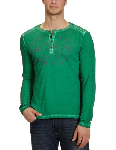 TOM TAILOR Denim Herren Langarmshirt 10225210012/printed overdyed henley, Gr. 50/52 (L), G Preisvergleich