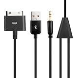 TRIXES USB 3.5mm AUX Audio Data Charger Cable for iPod iPhone