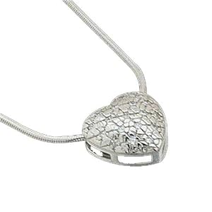 14Kt White Gold Stylish Wee Diamond Heart Pendant with Chain