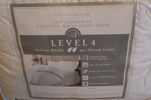 Sale Charter Club Level 4 Vail Medium Weight King European White
