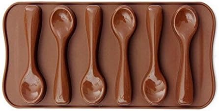 Cluis 6 Cavities Spoon Shape Silicone Cake Mold Chocolate Fondant Tools Decoration Bakeware Cupcake Baking Molds