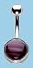 Agate Stripe Fireball Navel Bar 14 gauge by 3/8 in length