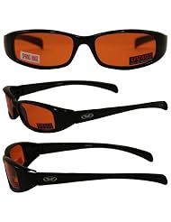 NEW ATTITUDES - Stylish Sunglasses - Orange Lenses, MATTE Black Frame by Global Vision Eyewear