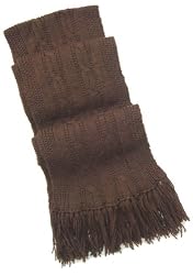 Handmade Winter Alpaca Scarf - Cable Design in Espresso (Extra Long)