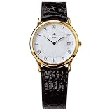 Baume and Mercier Classima Mens Black Strap White Dial 18K Yellow Gold Watch 8159 by Baume & Mercier