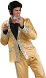 Rubies Rock Star Elvis Gold Satin Suit Adult Halloween Costume