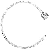 Authentic Chamilia .925 Sterling Silver European Snap Clasp Charm Bracelet 8.7