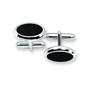 Sterling Silver and Onyx Cufflinks by Onyx Cufflinks
