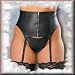 Apparel : Sexy y2Diva Leather Garter Belt With Zipper and Lace Up Back in Queen Plus Size 1X, 2X or 3X