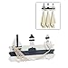 MyGift Nautical Design Wall-Mounted Wood 3-Hook Coat Rack, Storage Organizer