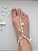 Pink Barefoot Sandals Beach Wedding Beaded Anklet with Starfish and Real Seashells - Set of 2