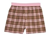 Brown Pink Plaid check flannel cotton boxers boxer shorts available in 8 sizes