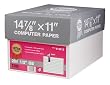 Computer Paper, 1 Part, 20 Lb., 14 7/8" x 11", Non-Perforated, Bond, 1/2" Green Bar, Box Of 2300 Sheets