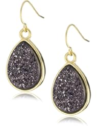 Marcia Moran "Regal" 18k Gold-Plated Purple Metallic Small Drop Earrings
